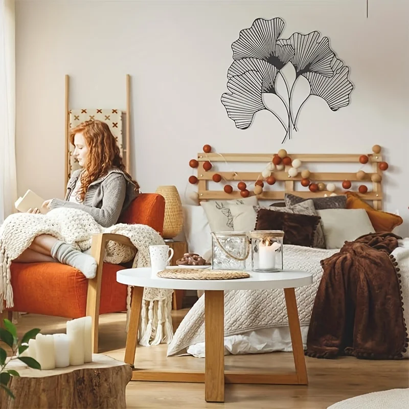 Ginkgo Leaf Wall Decoration Me - Interior Design Of Cafe 评论和价格